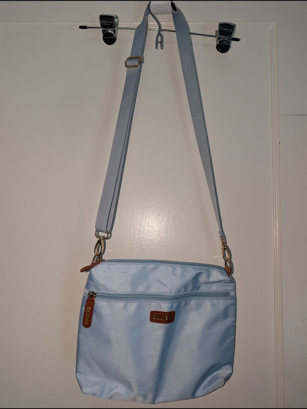 Bagodi Light Blue Crossbody Shoulder Bag with Adjustable Strap